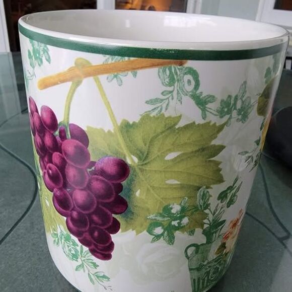 Certified International 6" x 5.5" Ceramic Cache Pot- Fruit Design by P. Gladding - Picture 3 of 4